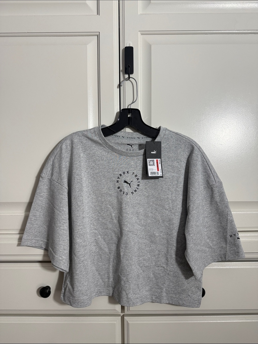 PUMA x HYROX Light Grey Cropped Training Tee